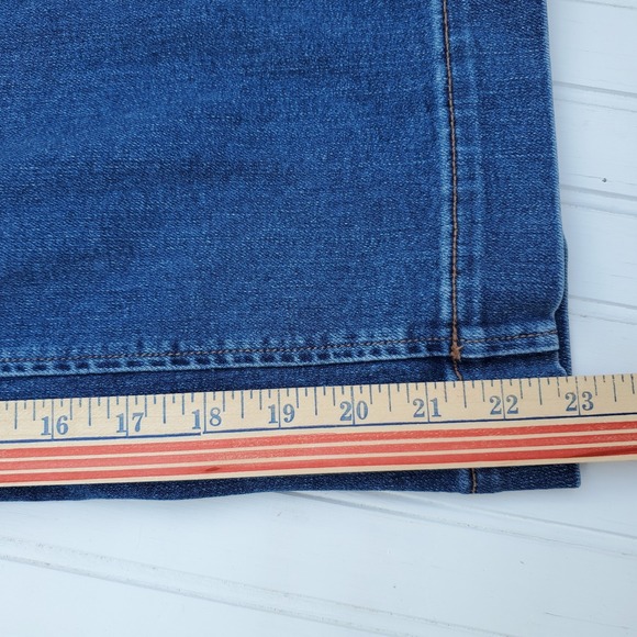 Landsend Womens Denim High‎ Rise Patch Pocket Extra Wide Leg Crop Jean Size 16P - Picture 5 of 12